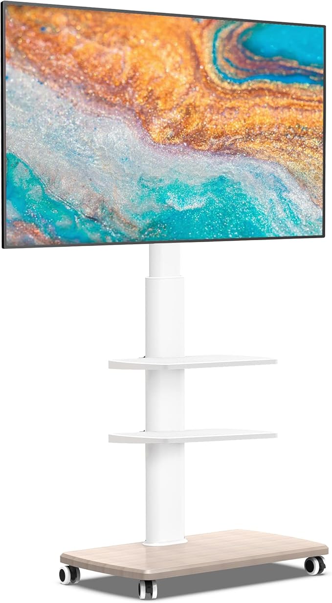 FITUEYES Rolling TV Stand, Mobile TV Cart on Wheels by FITUEYES