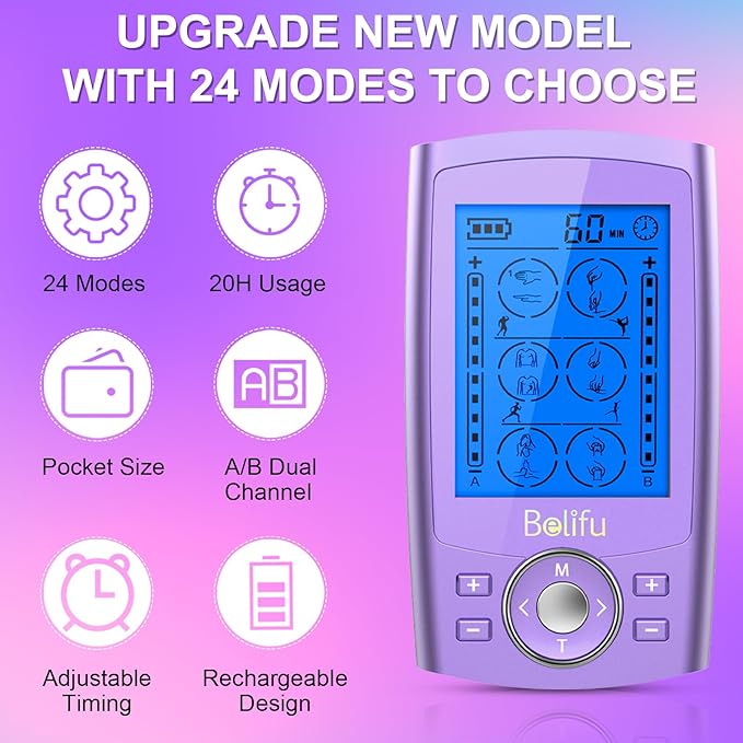 Belfiu TENS & PMS 24 Modes Muscle Stimulator - Image 3