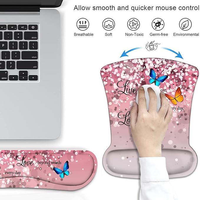 Ergonomic Mouse Pad Wrist Support and Keyboard Wrist Rest Set - Image 2