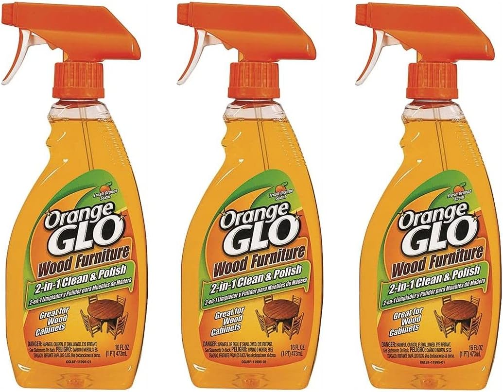 Orange Glo 640823841079 (Pack of 3) Wood Furniture 2-in-1 Clean and Polish, 144 Fl Oz & Bounty Quick-Size Paper Towels, White, 16 Family Rolls = 40 Regular Rolls