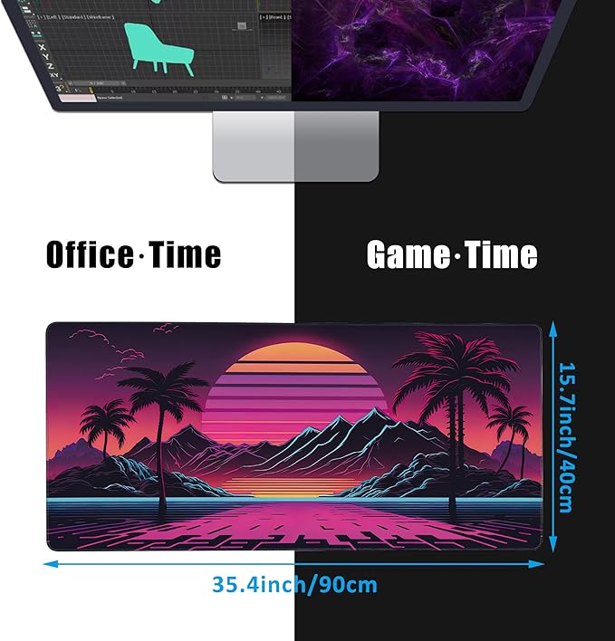 EOBKLAX Mouse Pad, Retro Sunset Desk Mat - Image 2