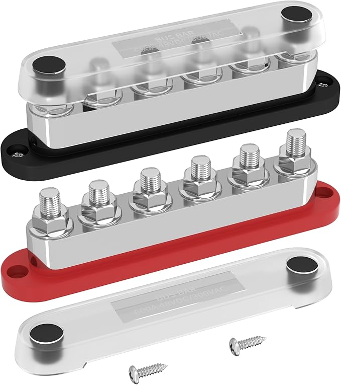DAIERTEK 600A Power Distribution Block 12V Bus Bar Terminal Block 6 x 3/8" by DaierTek