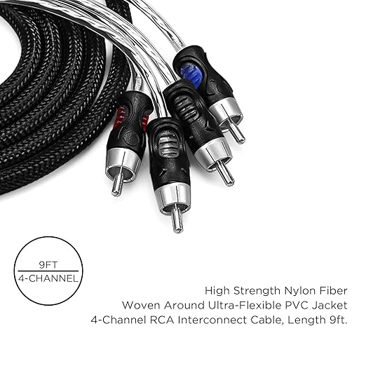 RECOIL PCI49 Premium 100% Oxygen Free Copper 9ft 4-Channel RCA Audio - Image 2