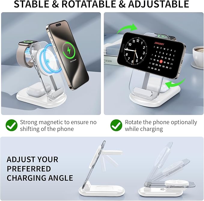 2026 Traveling Wireless Mag-Safe Fast Charging Station, Magnetic 3 in 1 Charger - Image 5