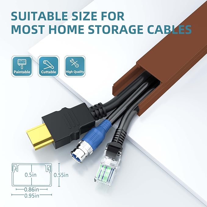 Wire Hider, 157in Delamu Cord Hider Wall, Paintable Wire Covers - Image 3