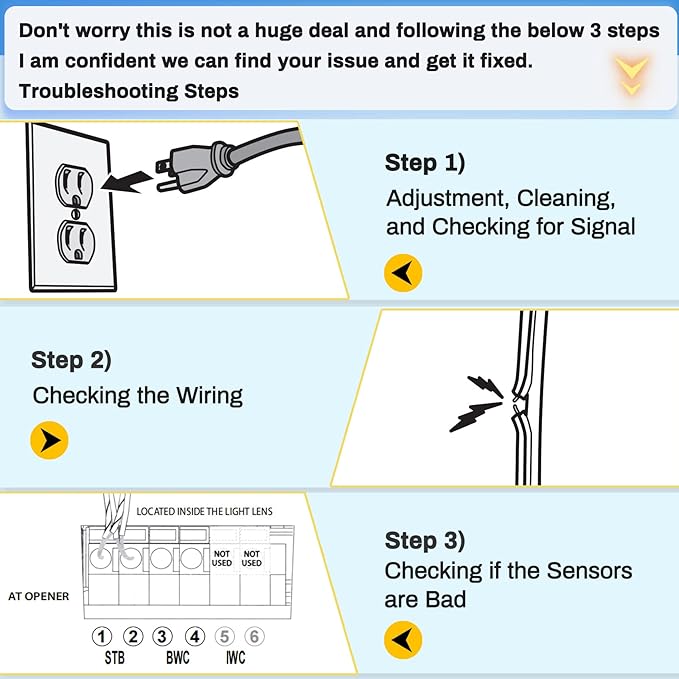Garage Door Sensors for Genie/Overhead, Garage Door Sensor GSTB-R STB-BL - Image 5