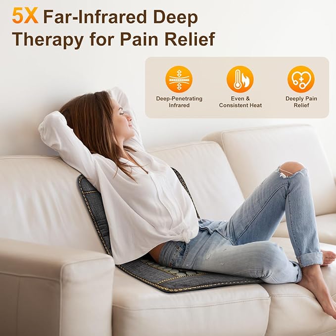 Infrared Heating Pad for Back, Large 76 Jade and 52 Tourmaline Heating Pad for - Image 2