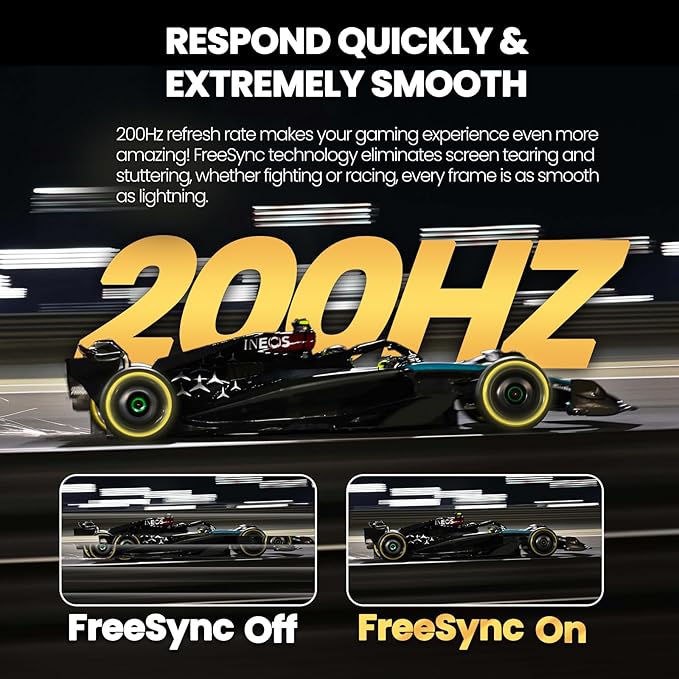 CRUA 24 Inch 200hz/180hz Curved Gaming Monitor, FHD 1080P Frameless Computer - Image 6
