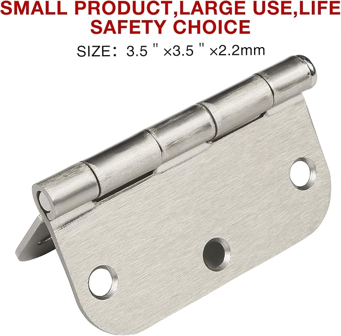 90 Pack Satin Nickel Door Hinges 3.5 x 3.5 Inch Interior 3 1/2 Inch Door Hinges - Image 2