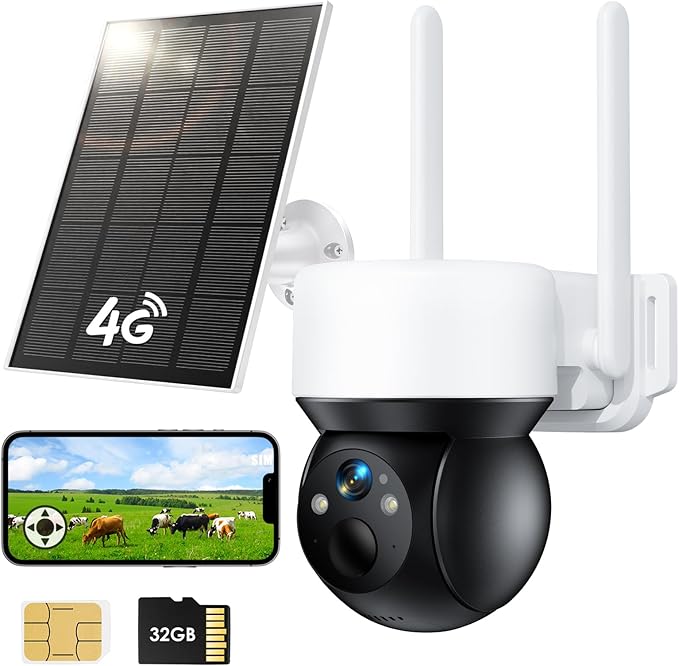 YOTON 4G LTE Solar Outdoor Security Camera Wireless, No WiFi Home Security by YOTON