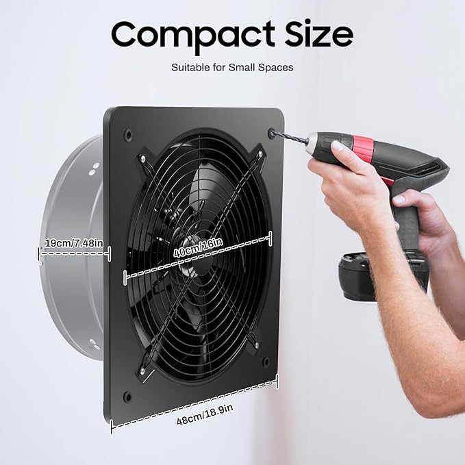 PureLinensliey 16 inch Industrial Fan, High Airflow Ventilation Exhaust Fan - Image 4