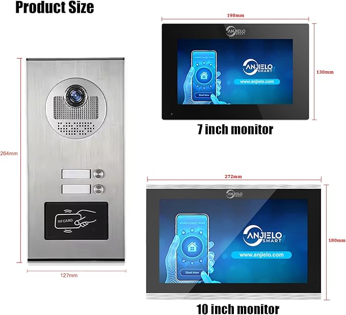Wired Apartment Video Intercom System, 1080P HD Video Doorbell, Compatible - Image 2
