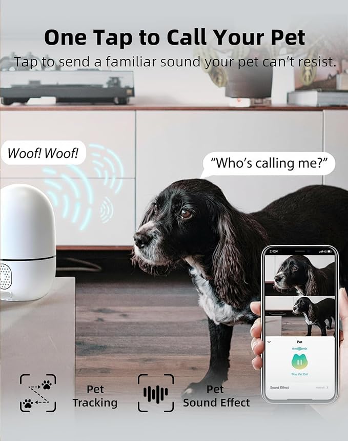 virtavo XD1 Indoor Pet & Baby Camera, No Subscription Required, Dual-Lens 360° - Image 7