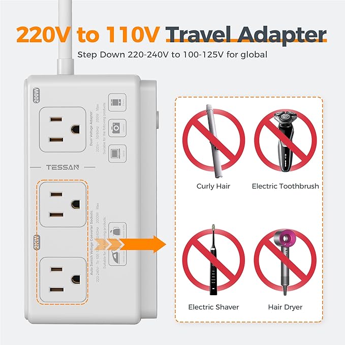 TESSAN 220V to 110V Voltage Converter - Image 6