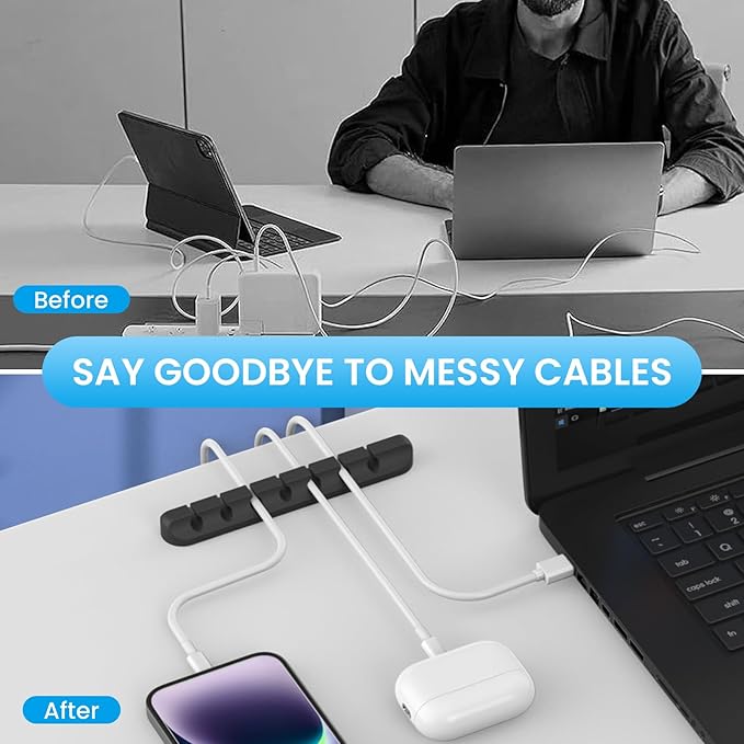 AhaStyle Cable Clips, 3 Pack Cord Holders Cable Organizer Self Adhesive Cord - Image 4