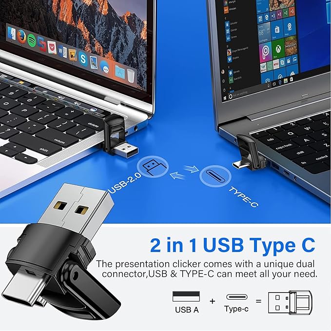 2-in-1 USB Type C Presentation Clicker, Clicker - Image 4