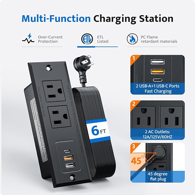 DOACE Recessed Power Strip - Image 4