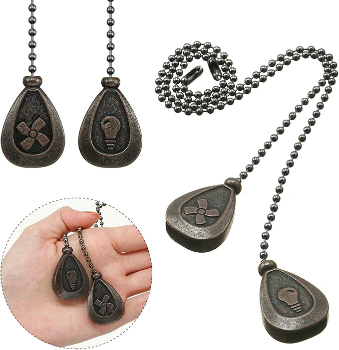 Patelai 4 Pieces Ceiling Fan Pull Chain Extender Ornament 12 Inch Ceiling Pull - Image 7