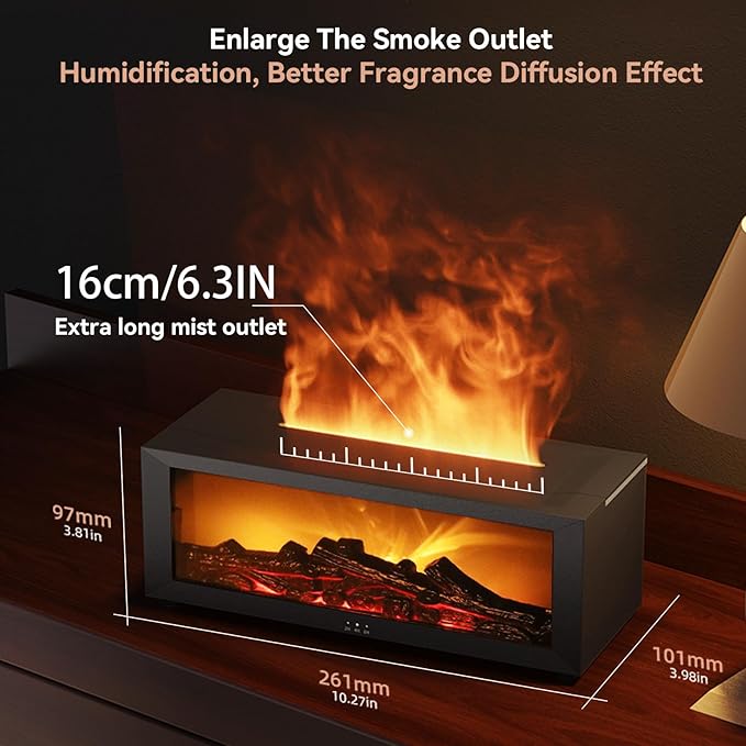 Essential Oil Diffuser, 7 Colors Flame Fireplace Diffusers and Humidifier - Image 3