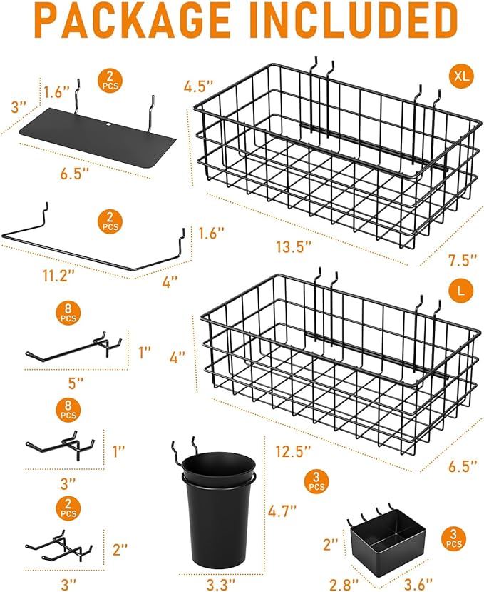 INCLY 30PCS Peg Board Organizer Accessories Kit, Pegboard Hooks Assortment - Image 5