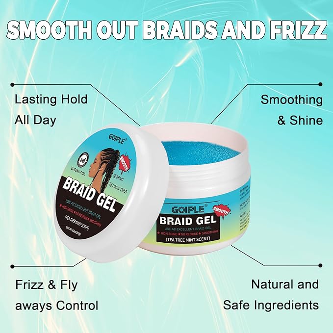 Braid & Loc Gel Good for Twist, Edge No Flake Extra Hold High Shine Braiding - Image 3