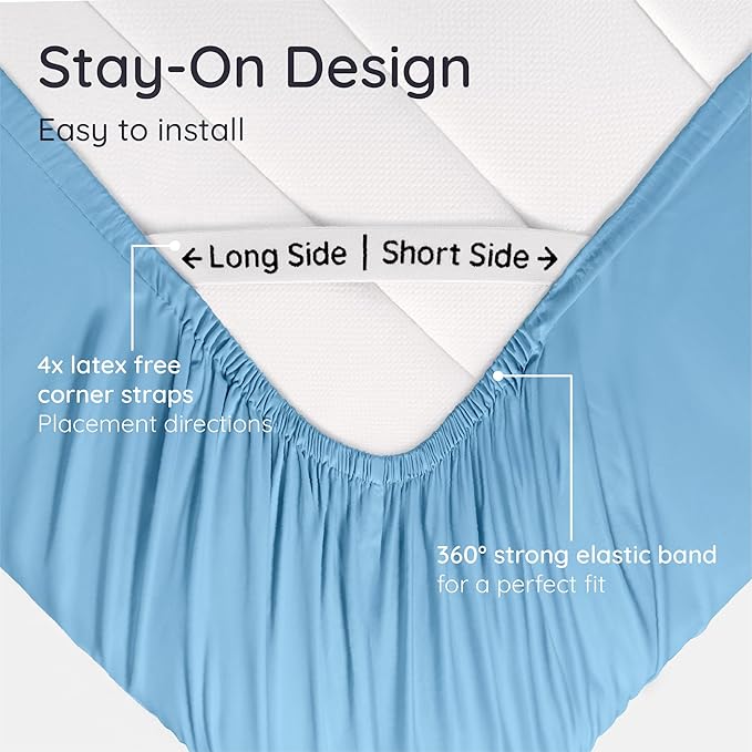 Bambaw 100% Viscose Derived from Bamboo Fitted Sheet Twin Size, Twin Mattress - Image 5