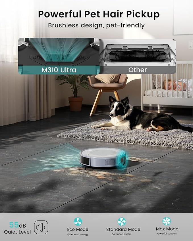 Lefant M310 Ultra Robot Vacuum and Mop, 6000Pa Suction-Slim Robotic Cleaner - Image 7