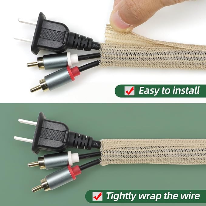Split Wire Loom Tubing, Cable Protector Sleeve, Braided Cable Management - Image 2