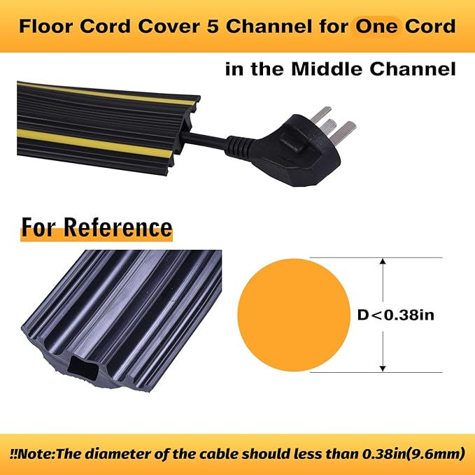 10FT Cord Cover, Flexible Floor Cable Cover, Cord Hider to Organize and Protect - Image 6