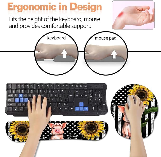 Keyboard Wrist Rest + Mouse Pad Wrist Support Set - Image 3