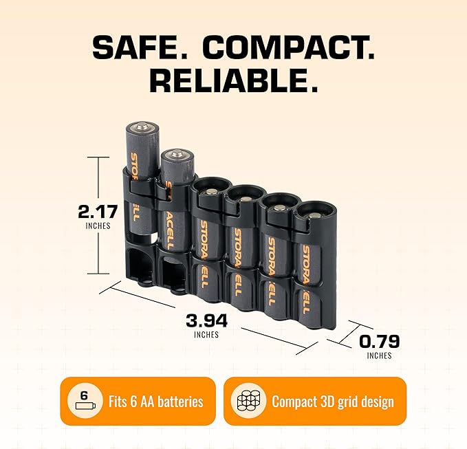 Storacell Slimline AA-6 Battery Storage Caddy and Dispenser, Holds 6 AA - Image 7