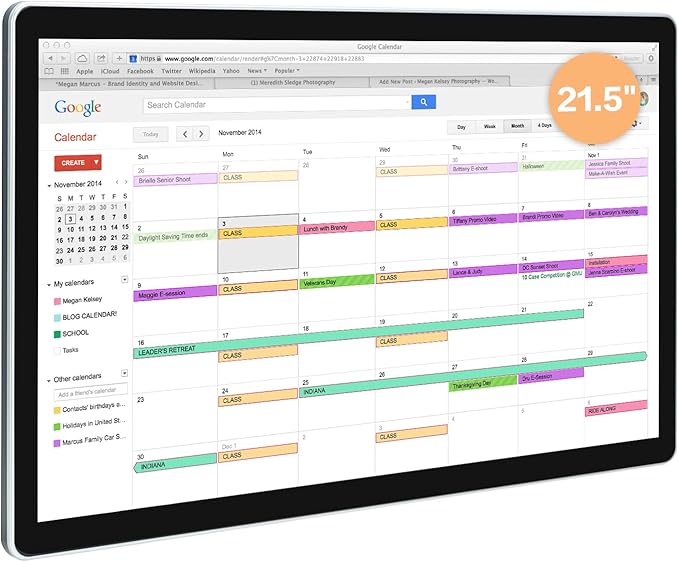 Large Touchscreen Monitor Digital Electronic Calendar, Downloadable APP by TouchWo