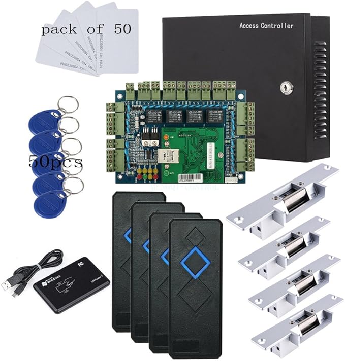 MENGQI-CONTROL TCP/IP 4 Door Entry Access Control Panel Kit Electric Strike by MENGQI-CONTROL