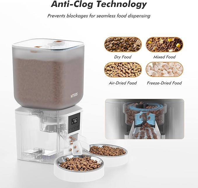 Automatic Cat Feeder for 2 Cats - 8L/34 Cups Large Capacity Auto Food Dispenser - Image 4