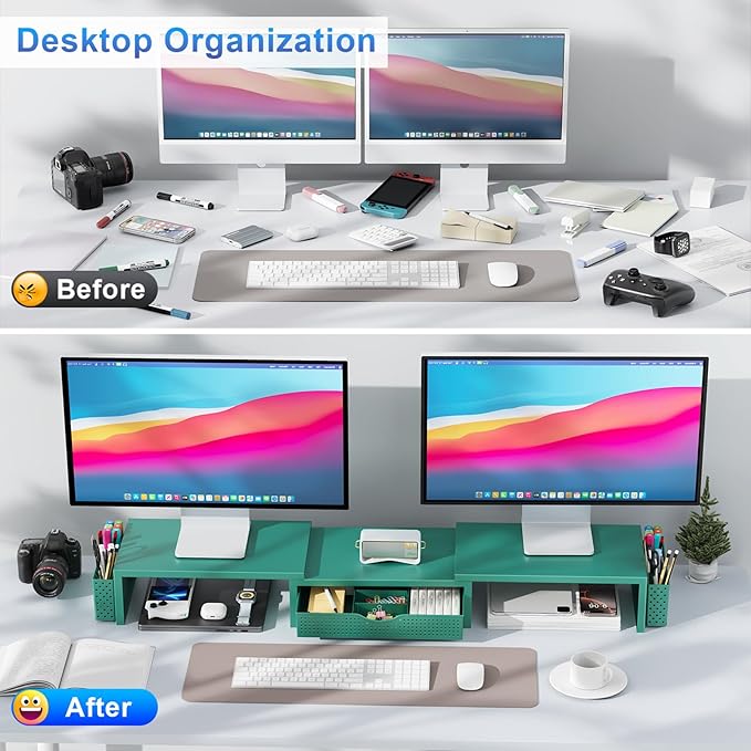 gianotter Dual Monitor Stand Riser, Desk Organizer - Image 2