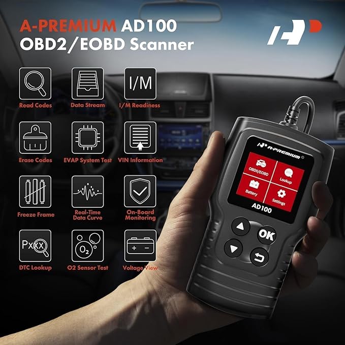 A-Premium AD100 Universal OBD2 Scanner Diagnostic Tool, Car Code Reader - Image 2