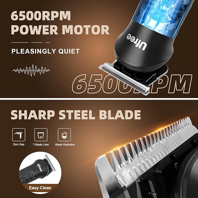 Ufree Beard Trimmer for Men, Electric Razor Shavers, Cordless Hair Clippers - Image 4