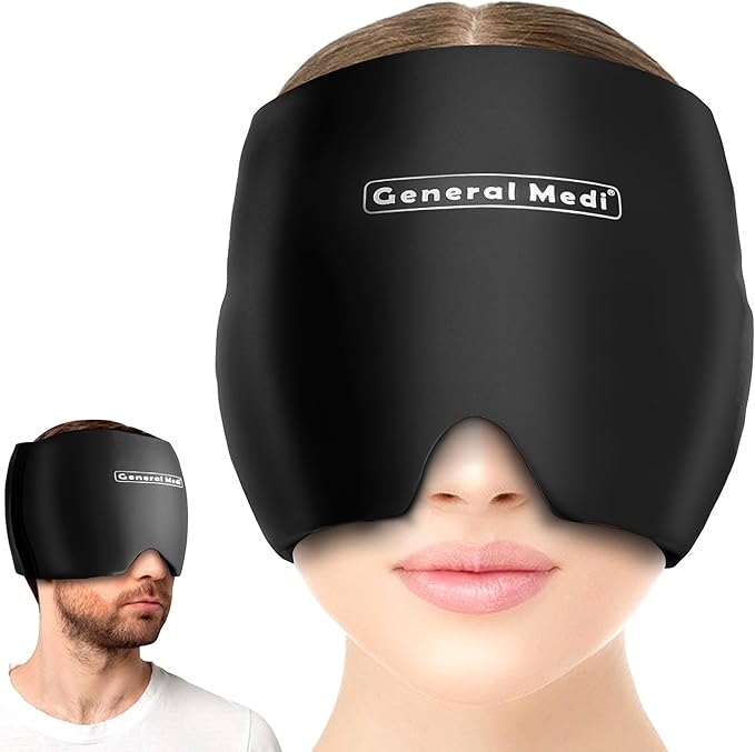 General Medi Headache & Migraine Ice Wrap Cap, Cold Therapy Migraine Relief Hat by GeneralMedi