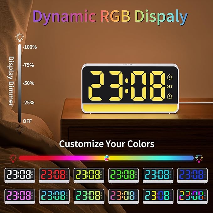 Alarm Clocks for Bedrooms, Digital Bedside Clock - Image 3