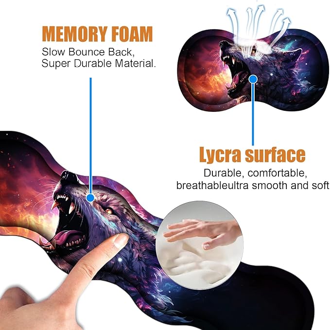 4 in 1 Ergonomic Keyboard Wrist Rest & Mouse Pad Wrist Rest Set, Large XXL - Image 5