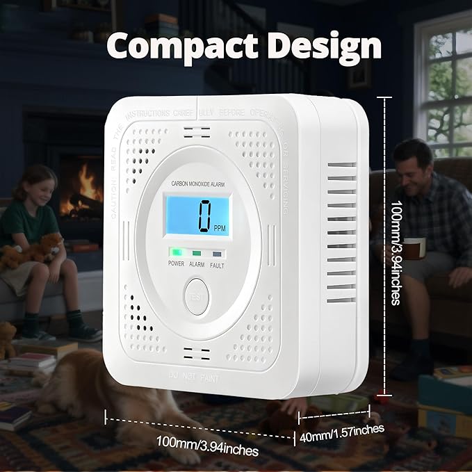 3 Pack Carbon Monoxide Detector LCD Screen Real-Time Concentration Battery - Image 9