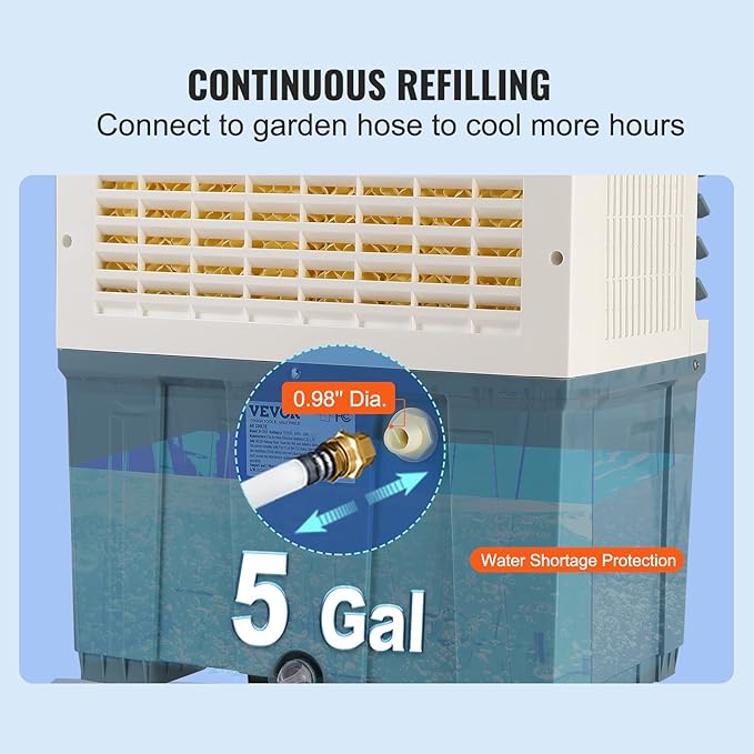 VEVOR Evaporative Air Cooler, 100W 1400CFM Swamp Cooler - Image 5