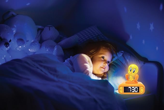 LEXiBOOK, Tweety Night Light Alarm Clock, Sounds and Melodies, Backlit LCD - Image 3