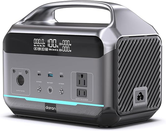 Portable Power Station 600W, 288Wh Solar Generator LiFePO4 Battery by DaranEner