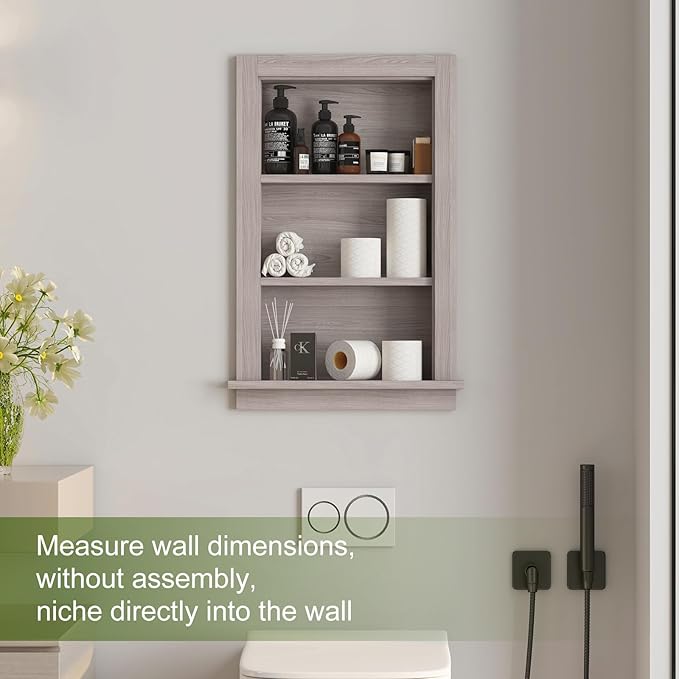 Recessed Medicine Cabinet, Fully Assembled 14x24 Recessed Wall Niche Insert - Image 4