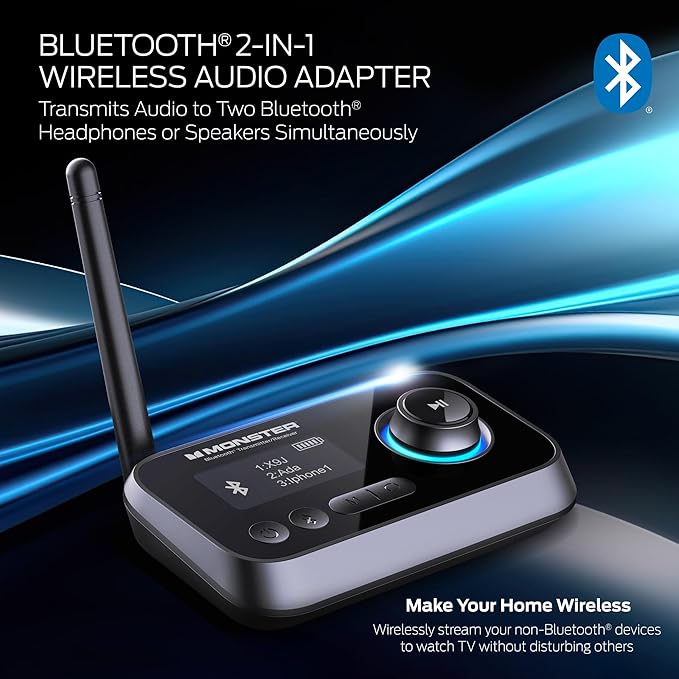 Monster Bluetooth Transmitter & Receiver, 2-in-1 Bluetooth Audio Adapter - Image 2