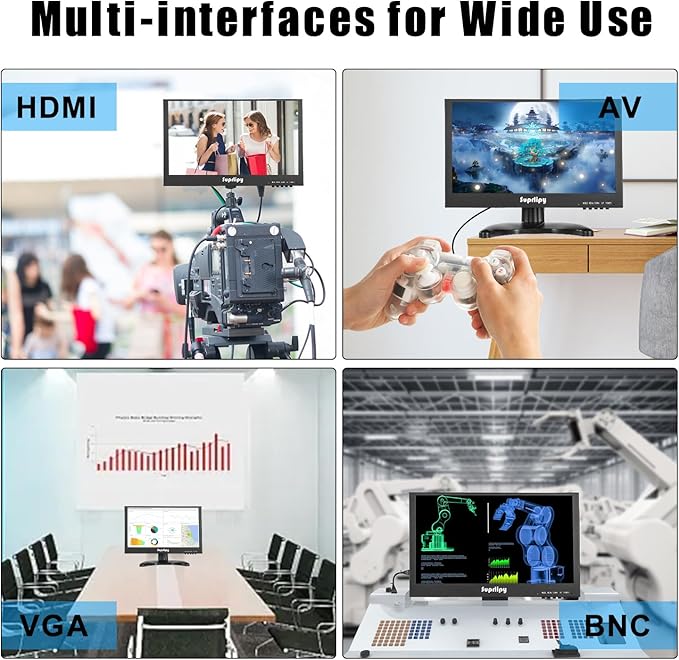 Suprlipy 12 Inch Mini Small HDMI Monitor 1920x1080 16:9 IPS Metal Housing LCD - Image 8