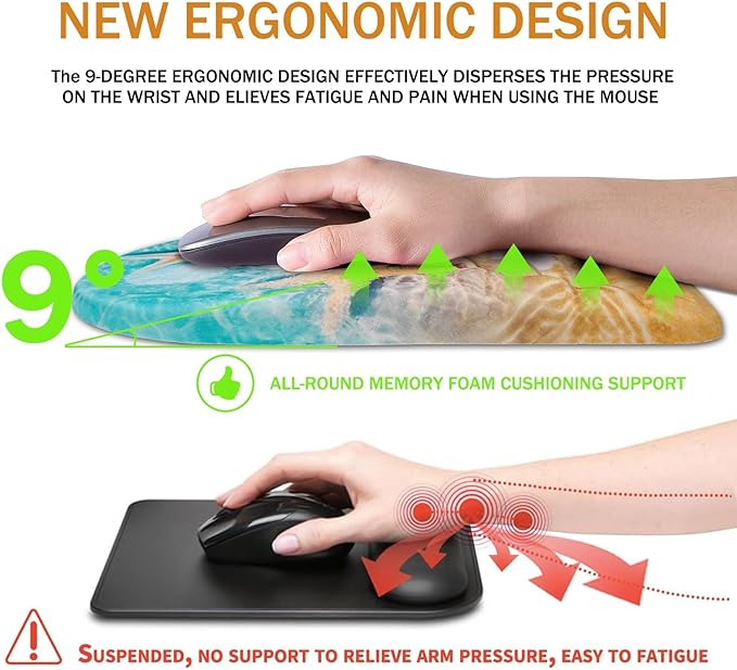 BOCHEERY Ergonomic Mouse Pad Wrist Support, Upgrade Mousepad - Image 5