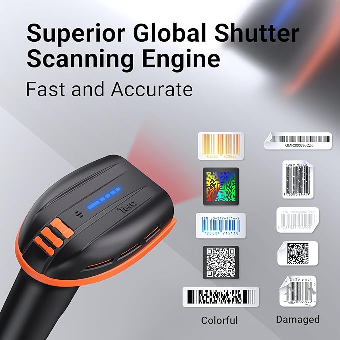 Tera Pro Barcode Scanner with Power Switch Battery Level Indicator Replaceable - Image 5