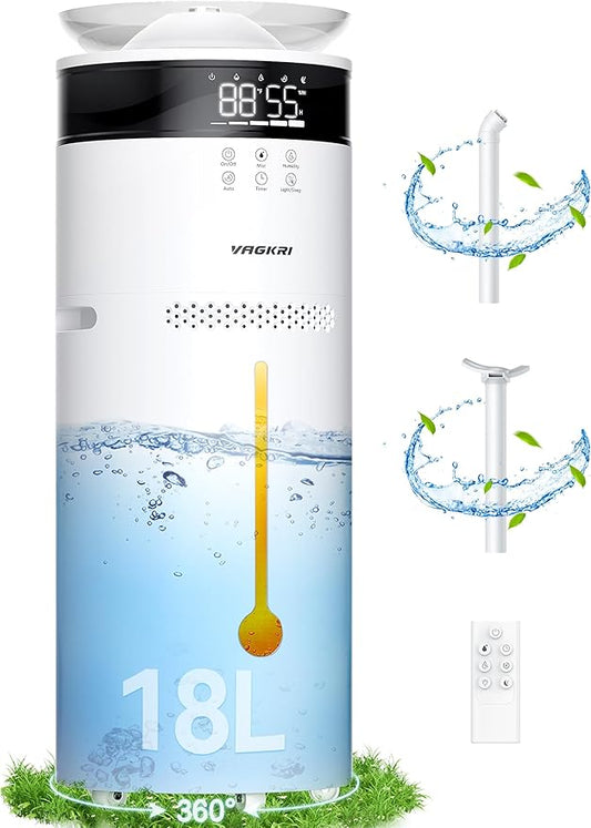 VAGKRI Humidifiers for Large Room, 18L Ultrasonic Cool Mist Humidifier for Home by VAGKRI